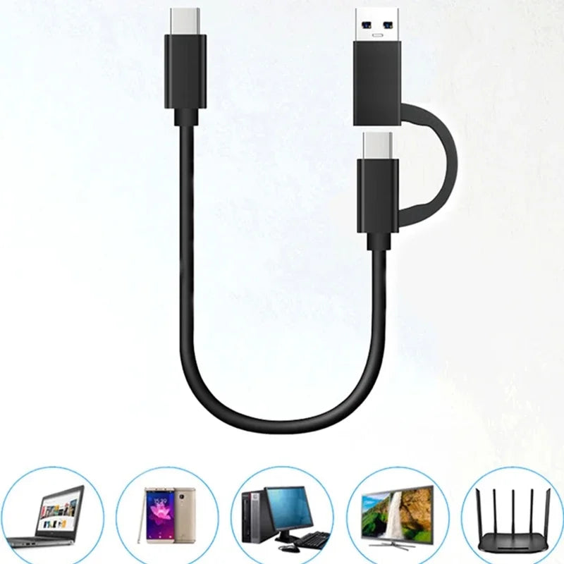 Clearance_2 in 1 USB C Cable Fast Charging 10Gbps Data Sync USB A/C 3.0 to USB Type C Cable for laptop tablet mobile phone etc.U