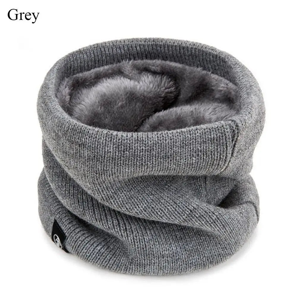 Women Men Soft Knitted Neck Warmer Sport Scarf Face Mask Winter Scarves Skating Running Warm Wool Fur Thick Men Neck Scarves