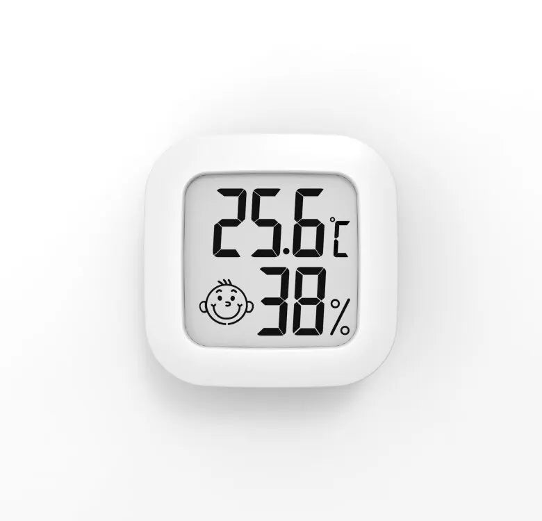 Humidity Sensor Indoor Thermometer Hygrometer Temperature and Humidity Monitor with LCD Display in Fahrenheit, Mini Smiley Face