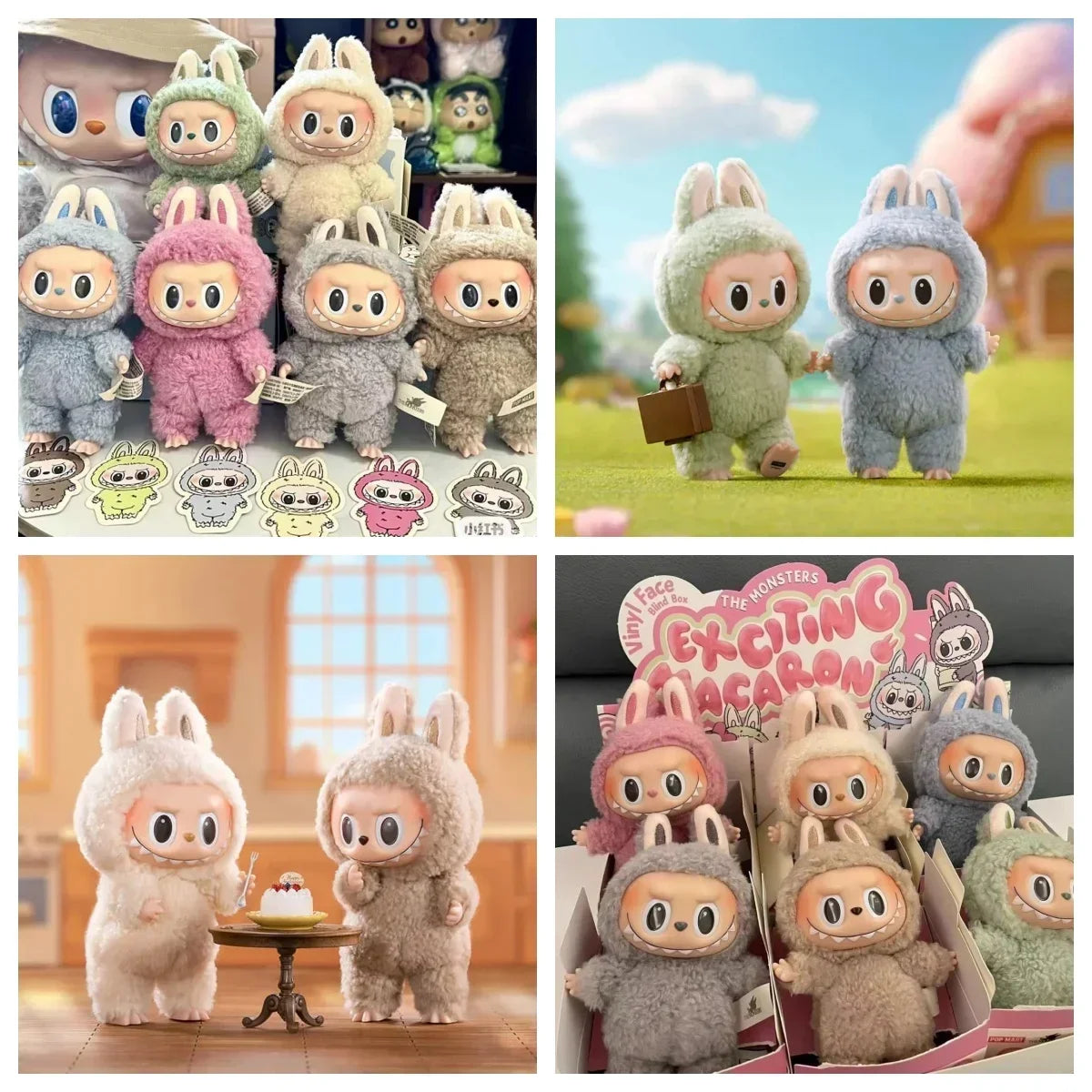 1:1High Quality Macaron The Monsters Labubu Party Vinyl Plush Blind Box Decorative Surprise Box Doll Collection Birthday Gift
