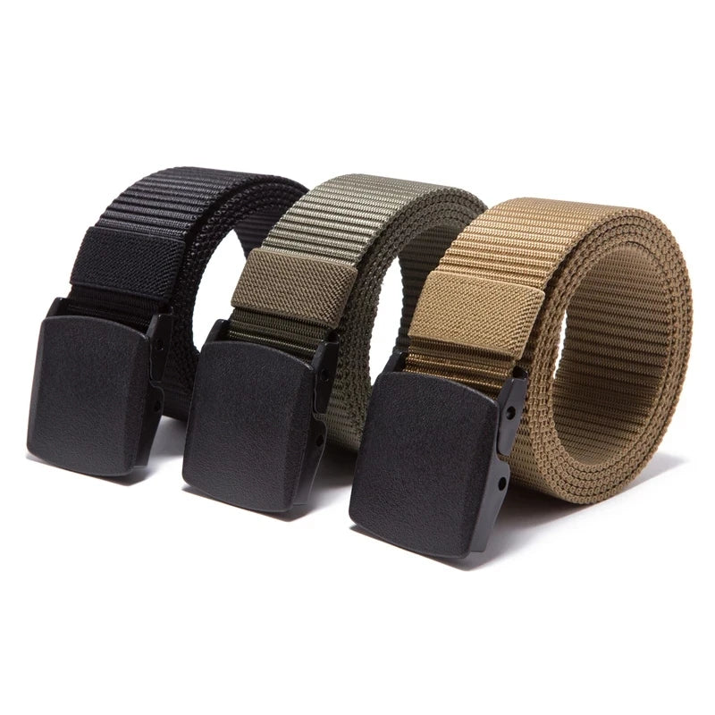 Automatic Buckle Nylon Belt Male Tactical Belt Mens Waist Canvas Belts Cummerbunds High Quality Strap