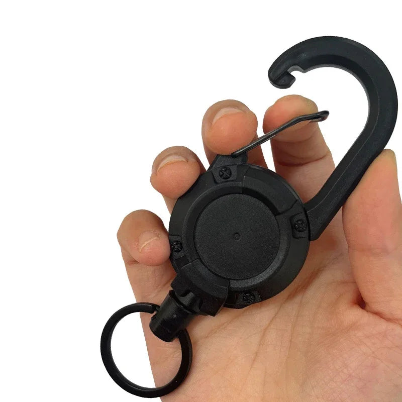 1/3Pcs Automatic Retractable Wire Rope Antitheft Easy-to-pull Buckle Rope Elastic Keychain Sporty Retractable Key Ring Anti Lost