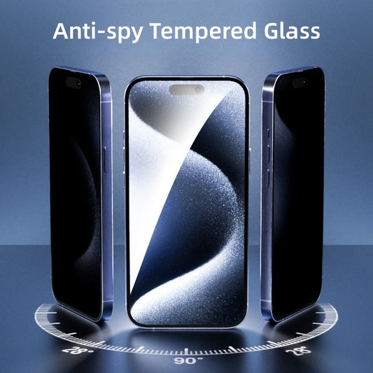 1PCS Anti-spy Screen Protector For iPhone 16 15 14 13 12 Full Cover Screen Protector For 16ProMax 15ProMax 14Pro Privacy Glass