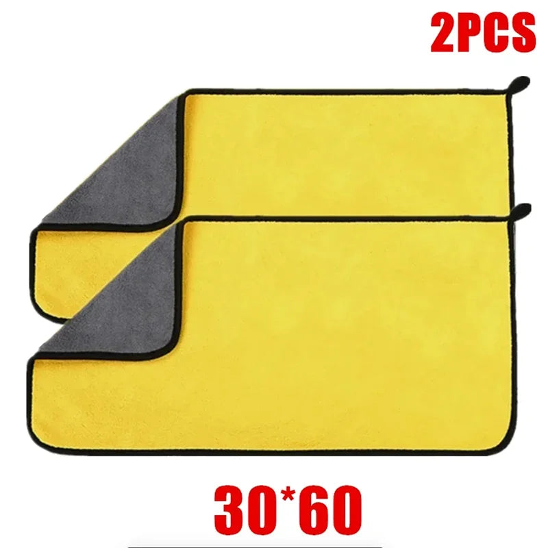 2Pcs Microfiber Towel Car Microfiber Cloth Wash Towel Microfiber Cleaning Cloth Absorbent Car Wash Drying Towel Auto Detailing ﻿