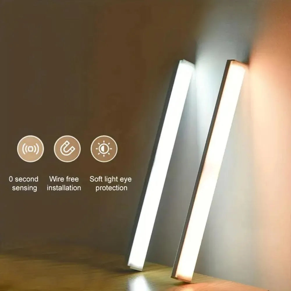 1pc Cabinet Light, Wireless Charging Motion Sensor LED Night Light, Hallway, Kitchen, Cabinet, Stairs, Wardrobe Home Decoration