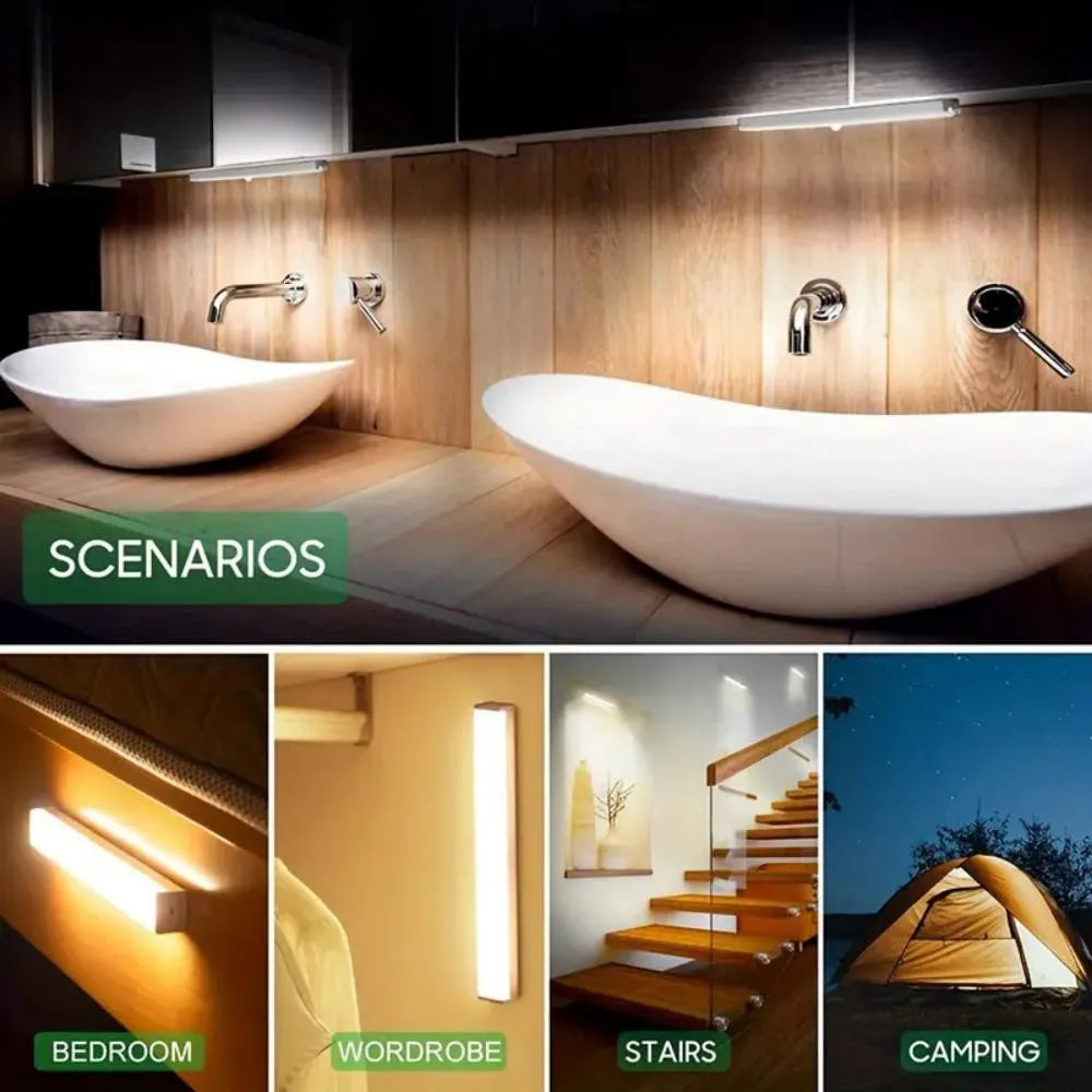 1pc Cabinet Light, Wireless Charging Motion Sensor LED Night Light, Hallway, Kitchen, Cabinet, Stairs, Wardrobe Home Decoration