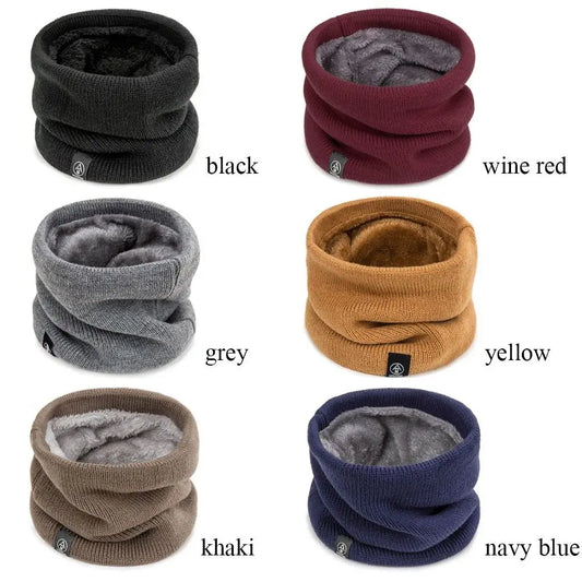 Women Men Soft Knitted Neck Warmer Sport Scarf Face Mask Winter Scarves Skating Running Warm Wool Fur Thick Men Neck Scarves