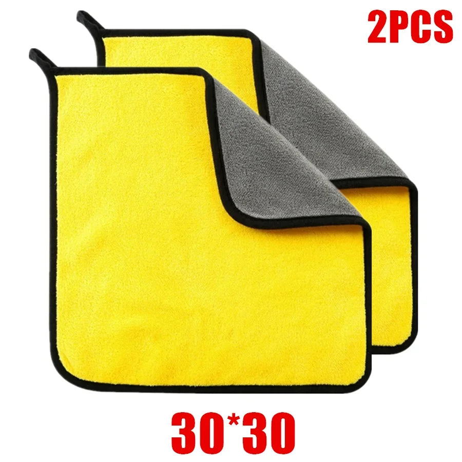 2Pcs Microfiber Towel Car Microfiber Cloth Wash Towel Microfiber Cleaning Cloth Absorbent Car Wash Drying Towel Auto Detailing ﻿