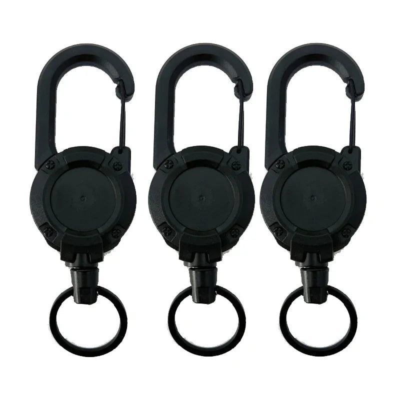 1/3Pcs Automatic Retractable Wire Rope Antitheft Easy-to-pull Buckle Rope Elastic Keychain Sporty Retractable Key Ring Anti Lost