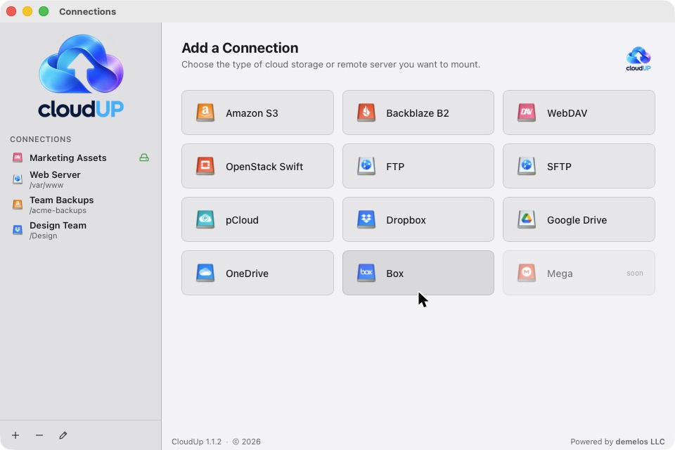 Choosing a cloud provider in CloudUp